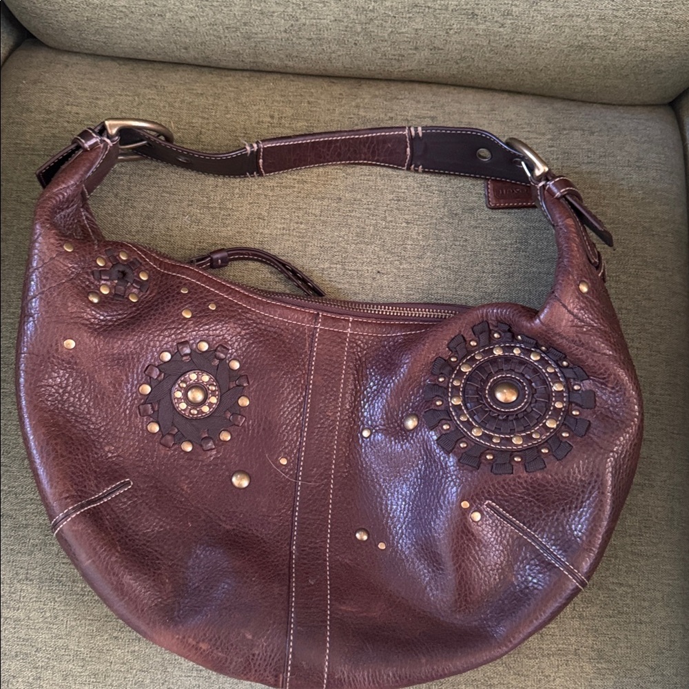 Coach Rare Vintage Dark Brown Leather Shoulder Bag - Picture 2 of 8